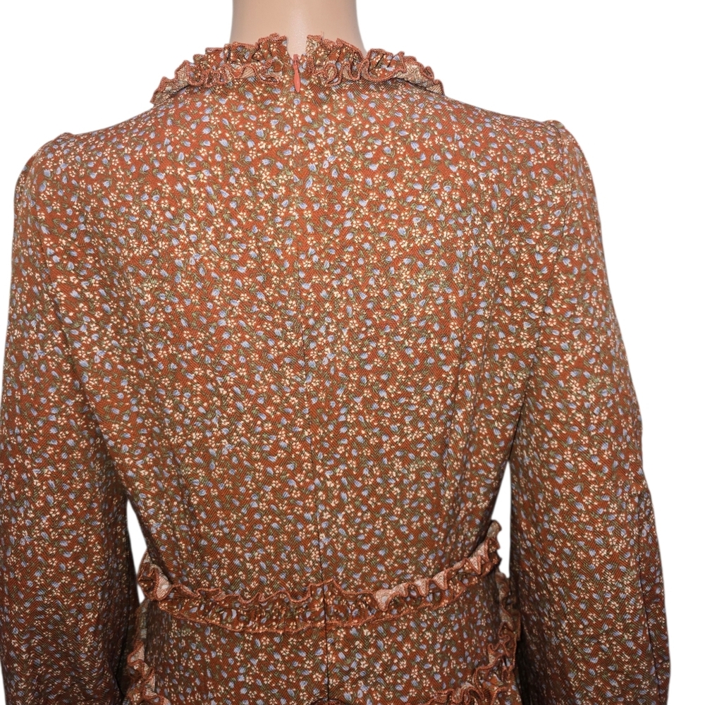 Lulus Admire You Orange Floral Print Ruffled Long Sleeve Mini Dress - Picture 10 of 12